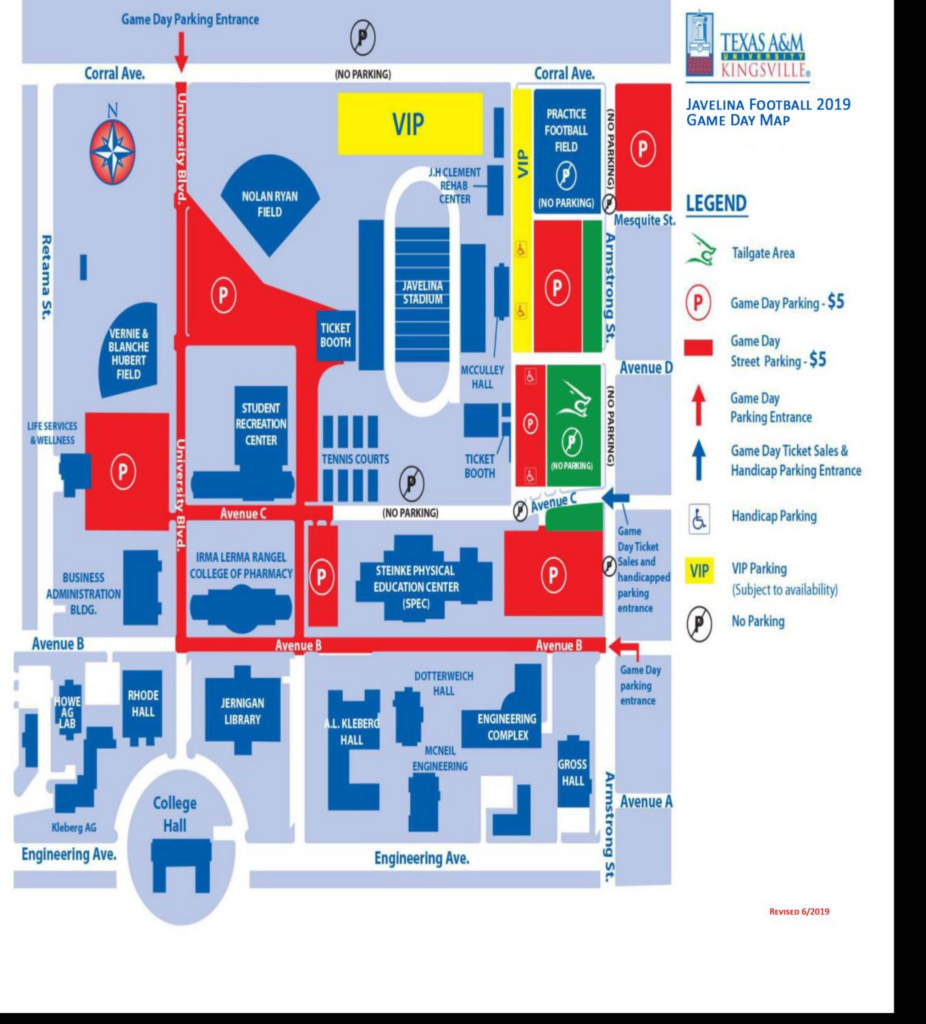 Javelina Football Game Day Parking Map